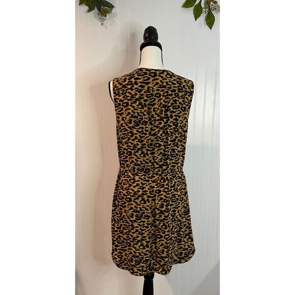 Beachlunchlounge Leopard Print Dress Medium Viscose Tassel Tie Waist & Neckline - Picture 8 of 16